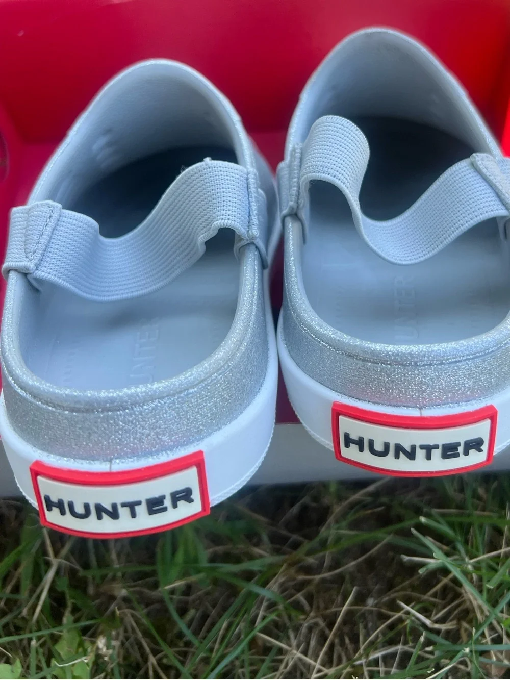 Hunter glittery silver